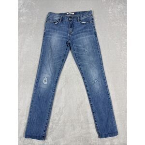 Banana Republic Skinny Ankle Jeans Women's 26X26 Stretch Distressed‎ Blue Denim